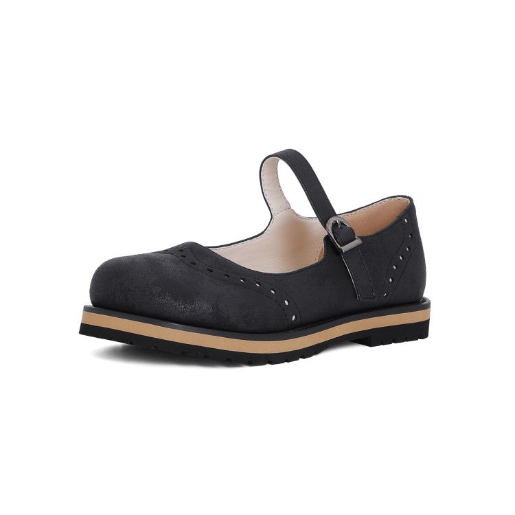 Women's Laser Mary Jane Flats Shoes