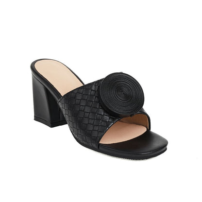 Women's Woven Block Heel Sandals