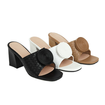 Women's Woven Block Heel Sandals