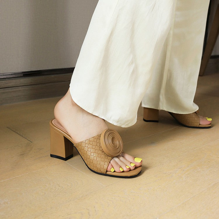 Women's Woven Block Heel Sandals