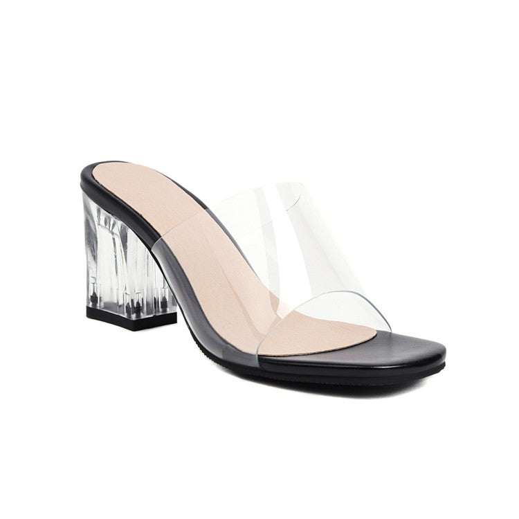 Women's Crystal Chunky Heel Sandals