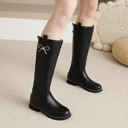 Womens' Knot Low Heels Knee High Boots