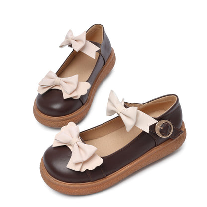 Women's Lolita Round Toe Bowtie Mary Janes Shoes