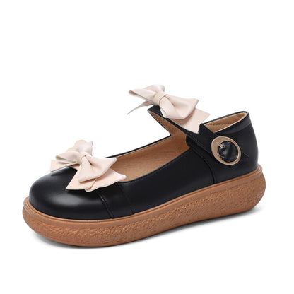 Women's Lolita Round Toe Bowtie Mary Janes Shoes