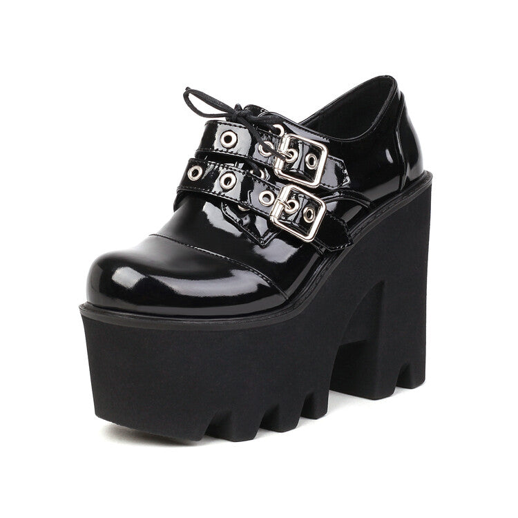 Women's Thick Sole Hollow Out Platform Chunky High Heel