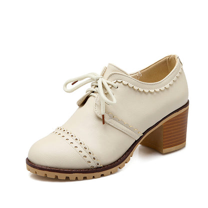 Women's British Style Chunky Heel Oxford Shoes