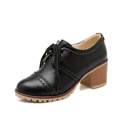 Women's British Style Chunky Heel Oxford Shoes