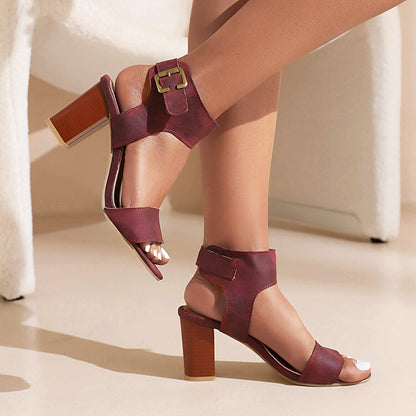 Women's's Metal Buckle Block Heels Sandals