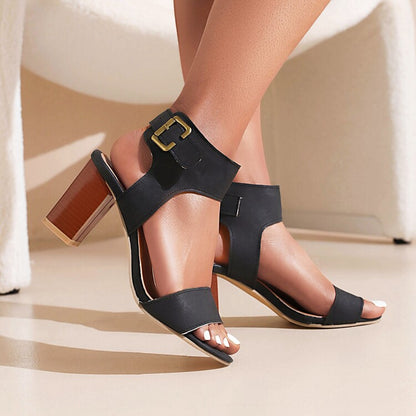 Women's's Metal Buckle Block Heels Sandals