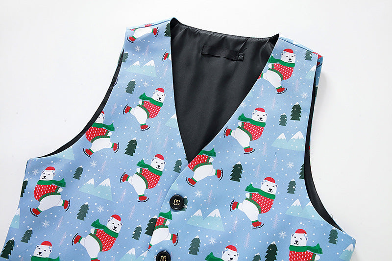 Men's Christmas 3D Christmas Printed Vest Waistcoat