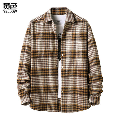 Men's Flannel Grid Style Coat Shirts