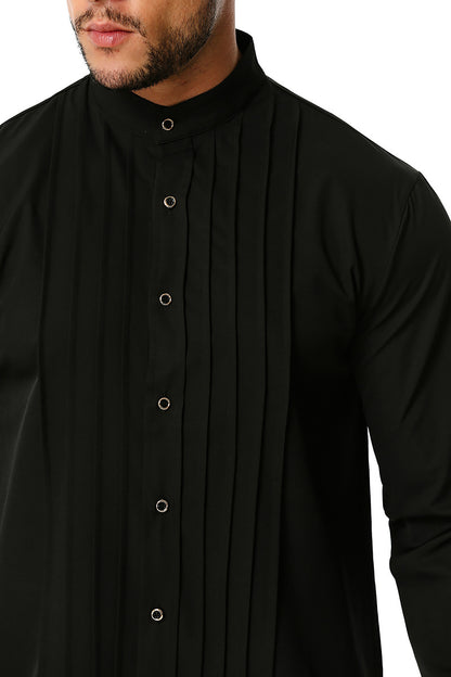 Men's Business Wrinkle Henry Stand-Up Collar Long Sleeves Shirts