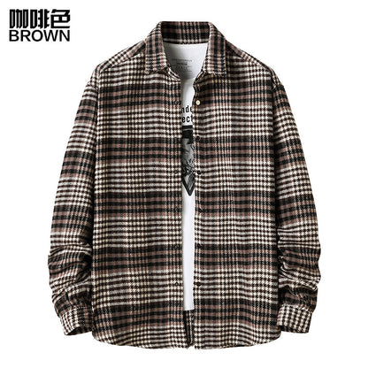 Men's Flannel Grid Style Coat Shirts