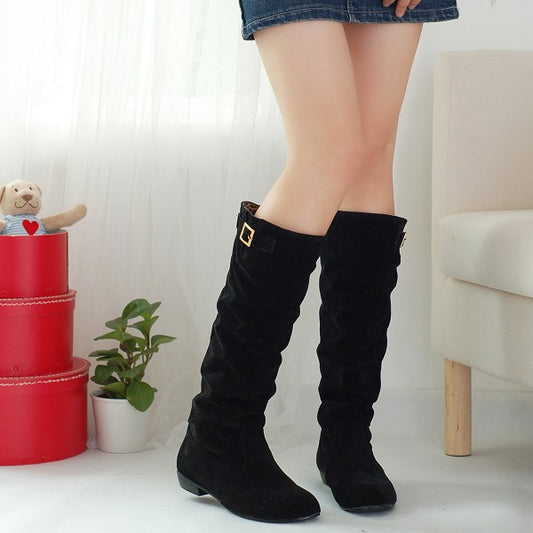 Suede Knee High Boots Shoes for Woman 8147