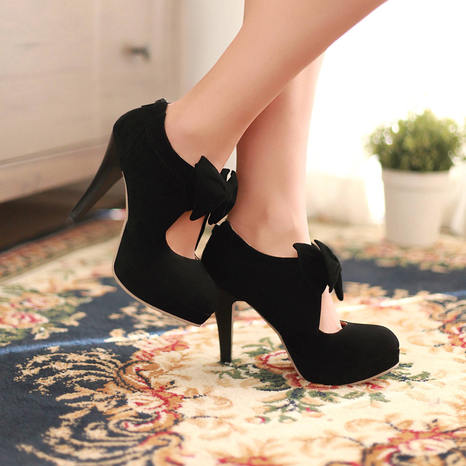 Cute Black Heels - Chunky Heels - Flared Heels - Cutout Heels - $36.00 -  Lulus