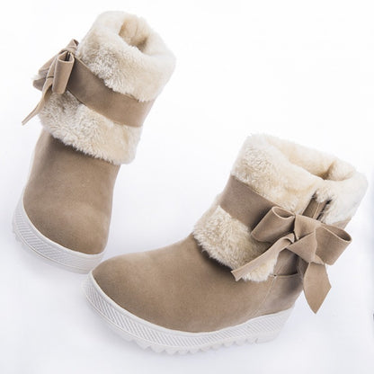 Bow Mid Calf Snow Boots Flats 3109