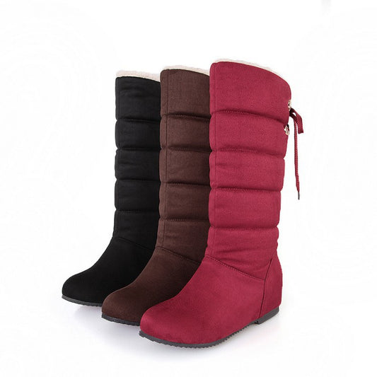 Casual Flock Snow Boots Wedge Heel 9438