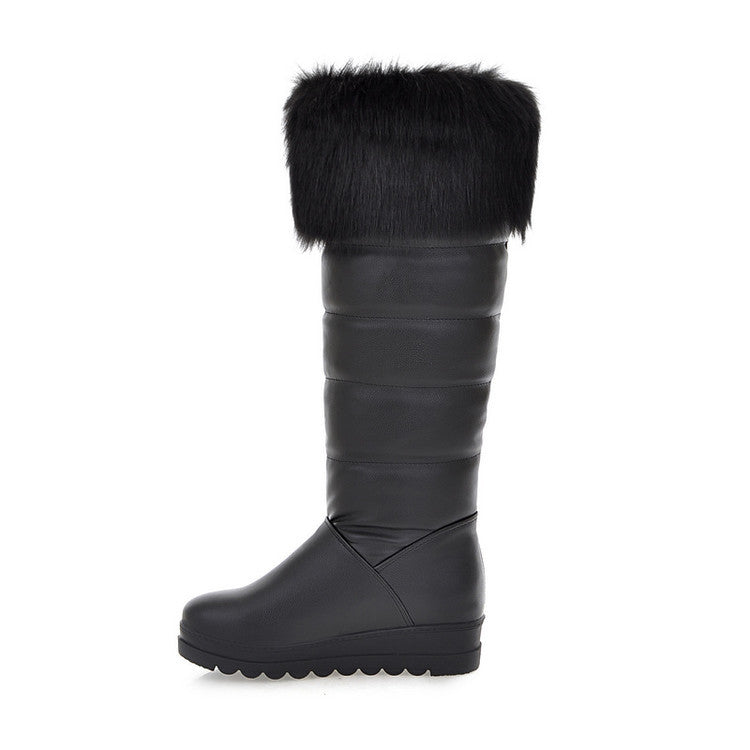 Fur Platform Snow Boots Knee High Boots for Women 5971