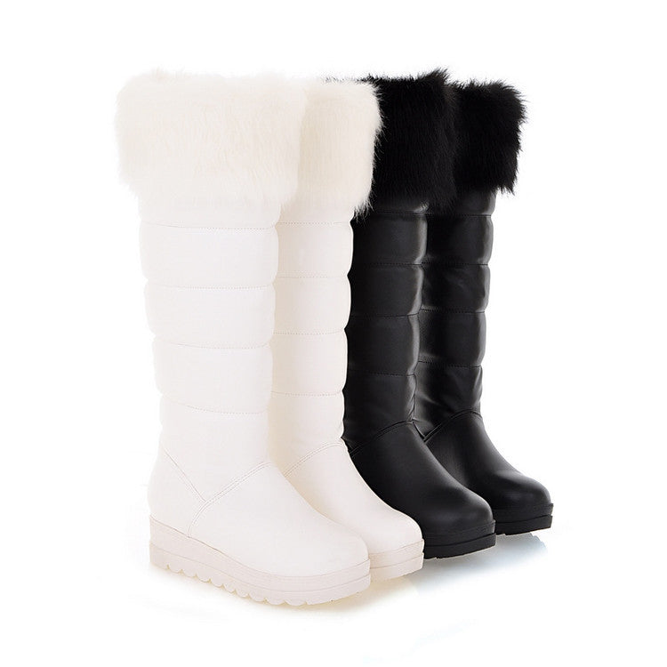 Fur Platform Snow Boots Knee High Boots for Women 5971