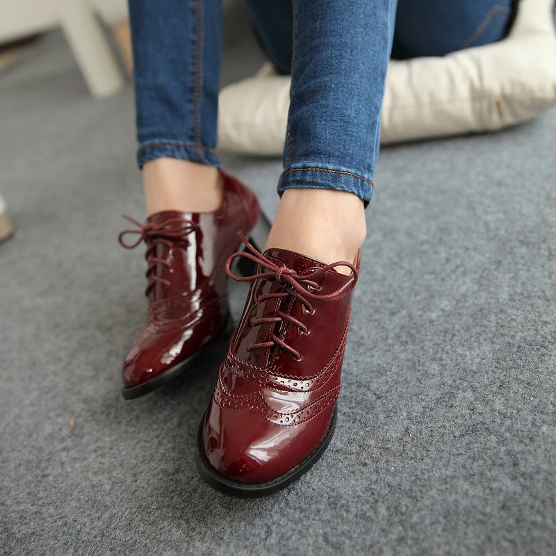 Red on sale oxford heels