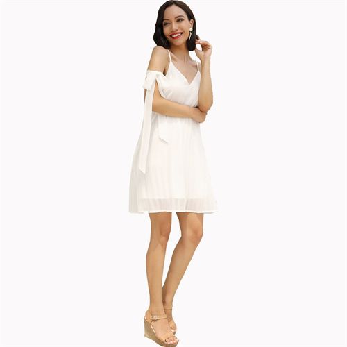 Sexy Ruffled Design Holiday Shoulder Lace-up Women's Dresses