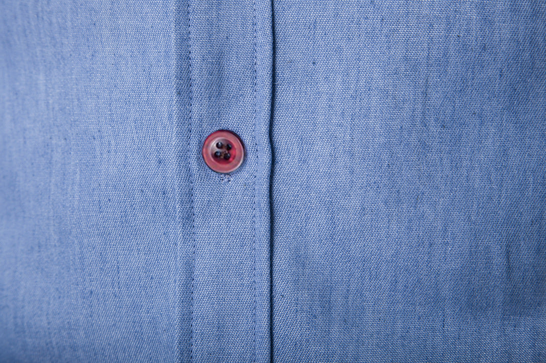 Casual Style Lapel Collar Pockets Design Bleach Wash Long Sleeves Denim Shirt For Men 9578