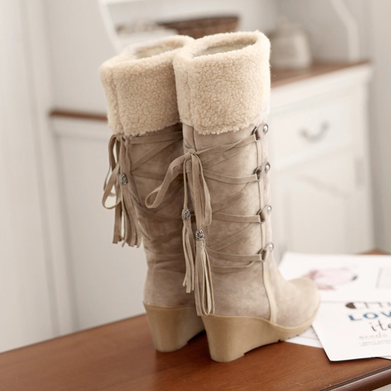 Tassel Wedge Snow Boots for Women 9952