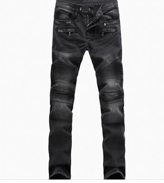 Men's Patchwork Ripped Long Jeans