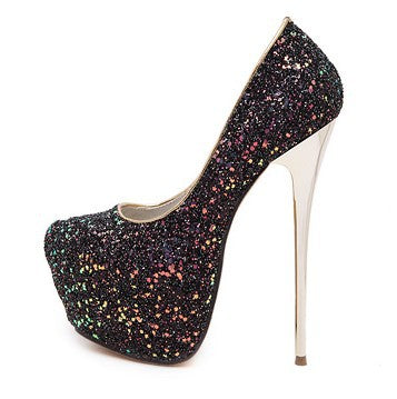 Glitter High Heels Platform Pumps Party Wedding Shoes 2270