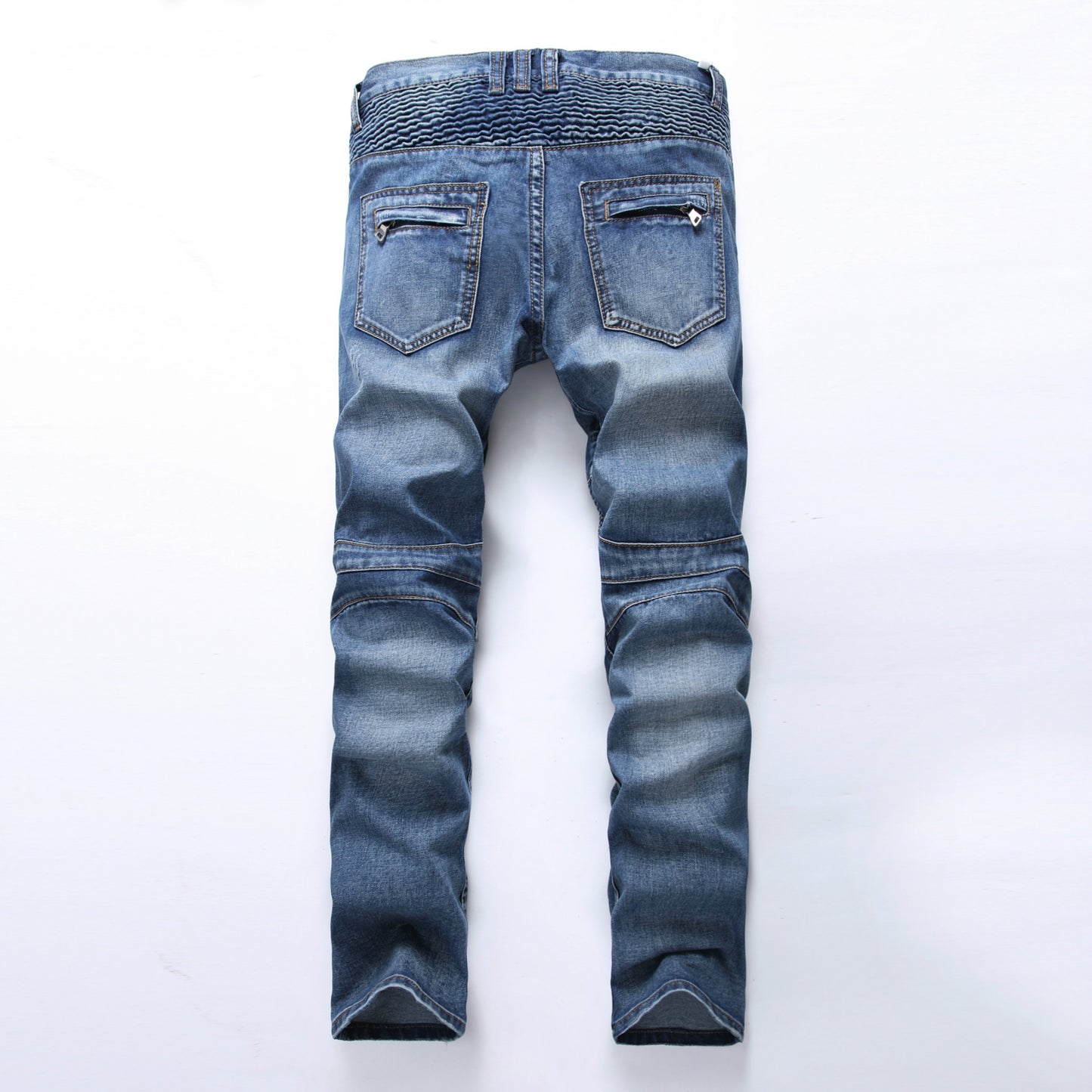 Men's Patchwork Ripped Long Jeans