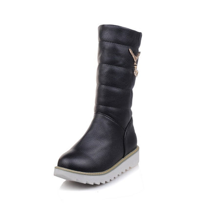 Casual Mid Calf Snow Boots Platform Shoes 9918