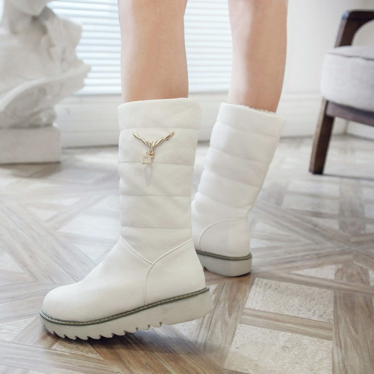 Casual Mid Calf Snow Boots Platform Shoes 9918
