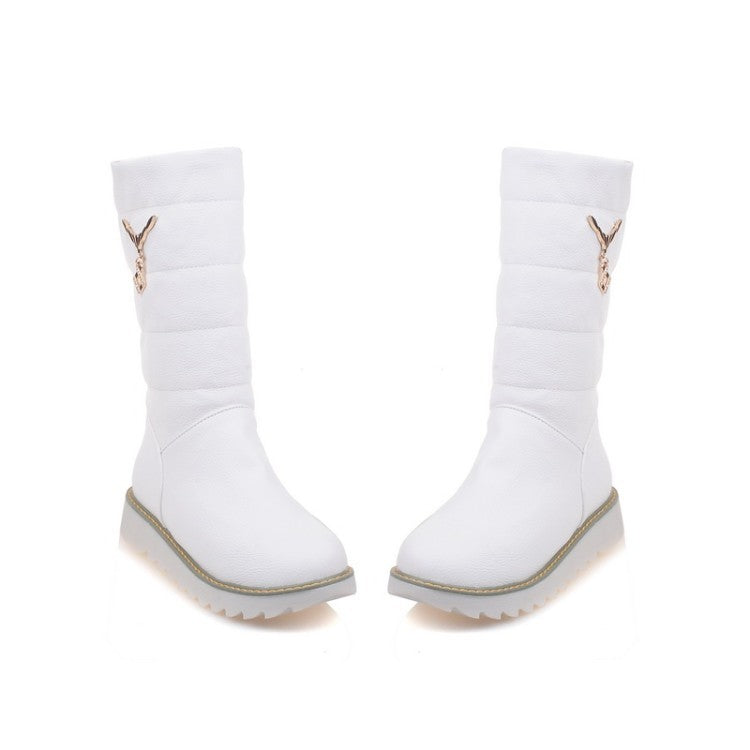 Casual Mid Calf Snow Boots Platform Shoes 9918