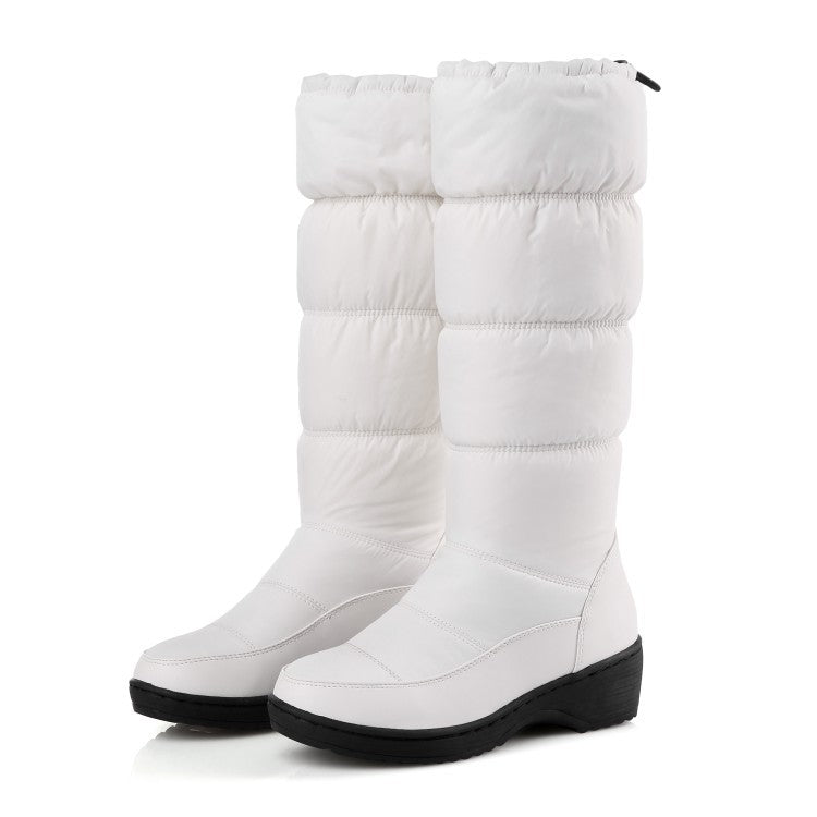 Water-proof Antiskid Knee High Snow Boots Wedge Heels Shoes for Woman 2472