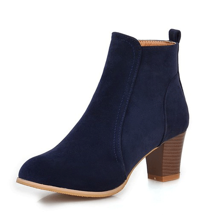 Women's Ankle Boots Chunky Heels Shoes Autumn and Winter 3886
