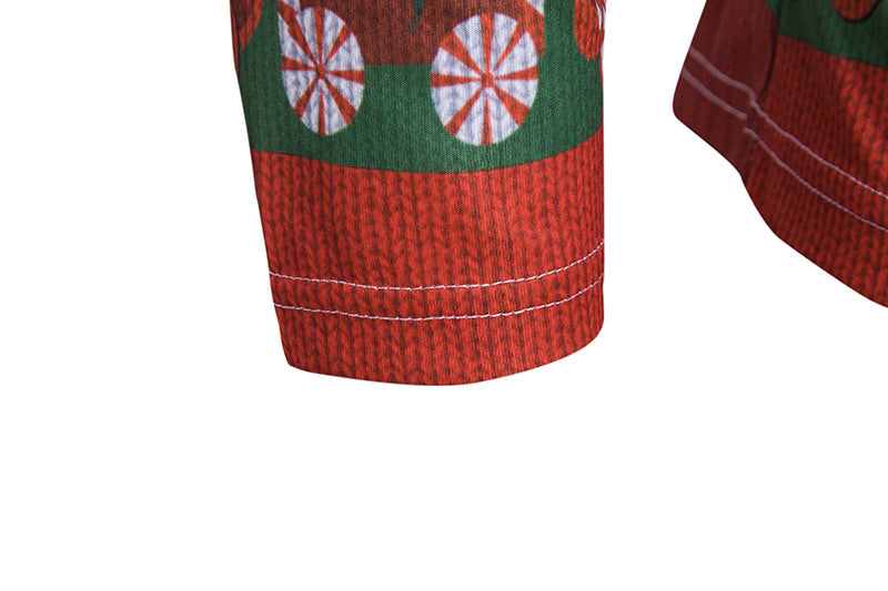Christmas Tree 3D Fake Two-piece Tie Printing  Men's 3D Long-sleeved T-shirt