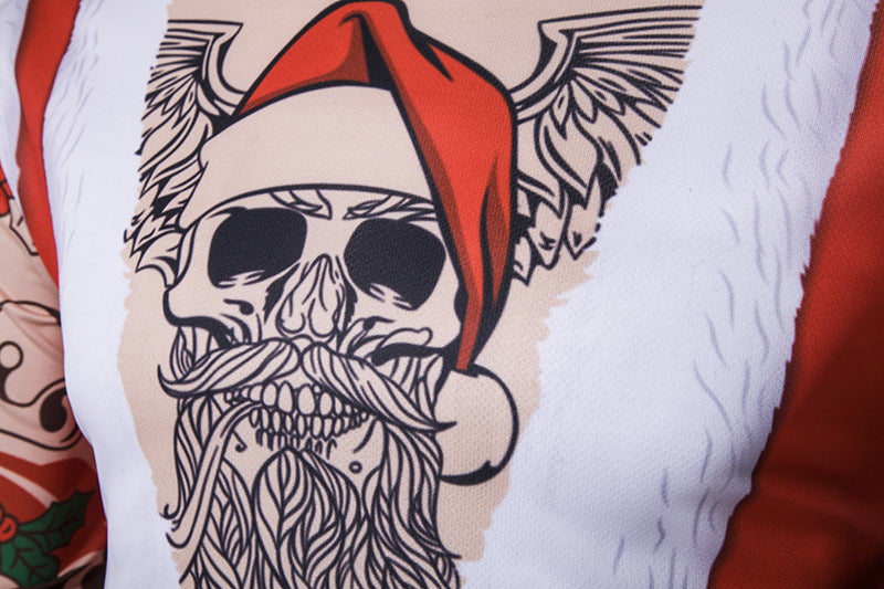 Men's  Santa Crew Neck 3D Long Sleeve T-shirt