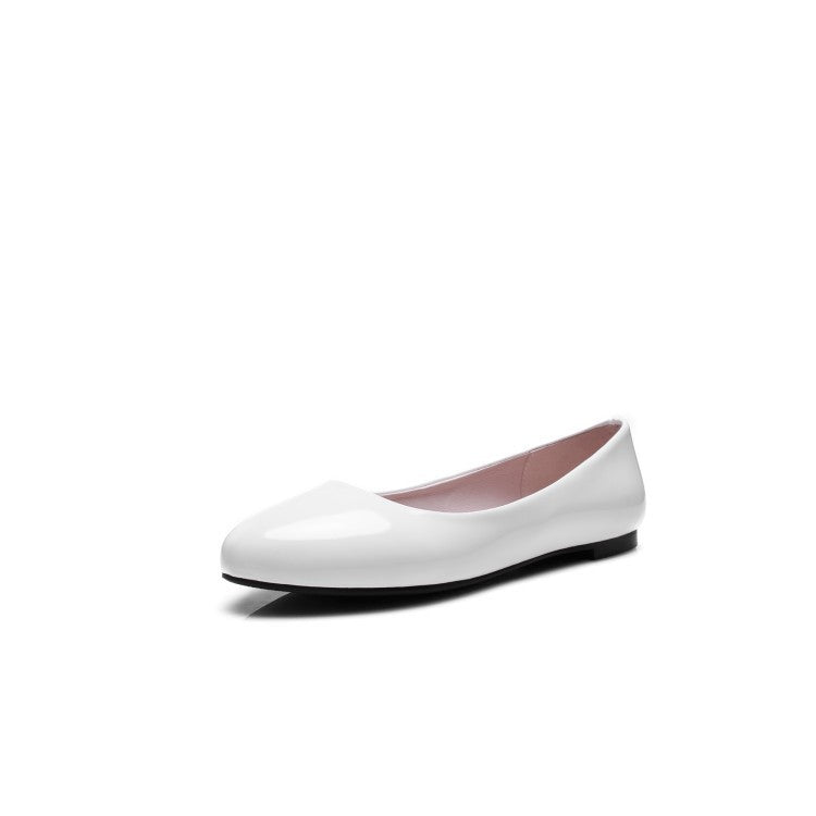 Patent Leather Women Flat Shoes 7216