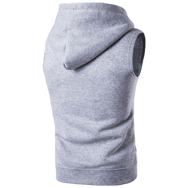 Men's Hooded Zipper Pocket Sweater Vest
