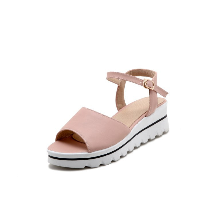 Open Toe Women Sandals Wedge Heels Shoes for Summer 8402
