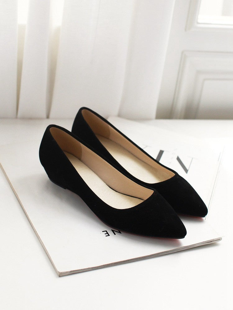 Pointed Toe Suede Women Wedges Heels Shoes 5682 – meetfun