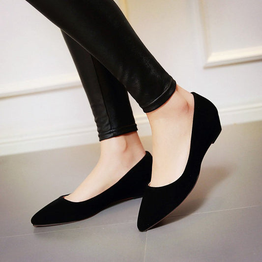 Pointed Toe Suede Women Wedges Heels Shoes 5682
