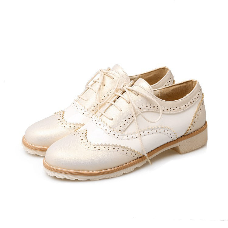 Lace Up Women Flat Oxford Shoes 1816 – meetfun