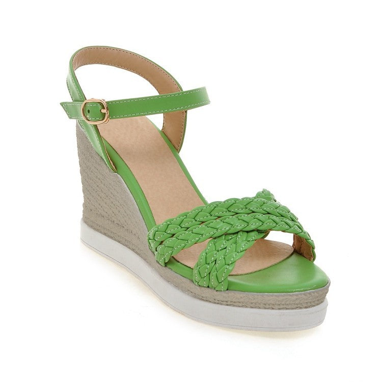 Ankle Strap Women Platform Sandals Wedge Heels Shoes for Summer 1026 ...