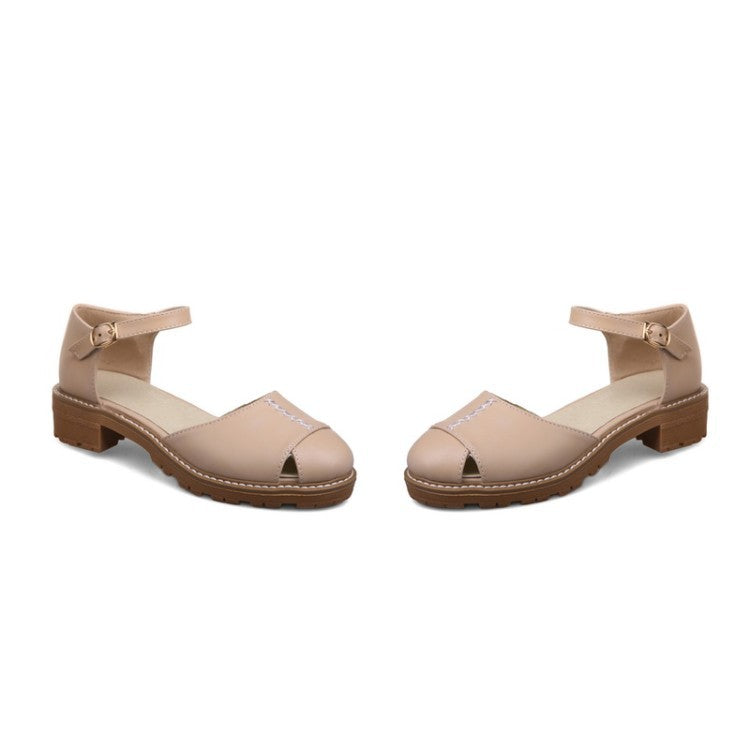 Women's Ankle Straps Covered Toe Sandals Dress Shoes for Summer 8849