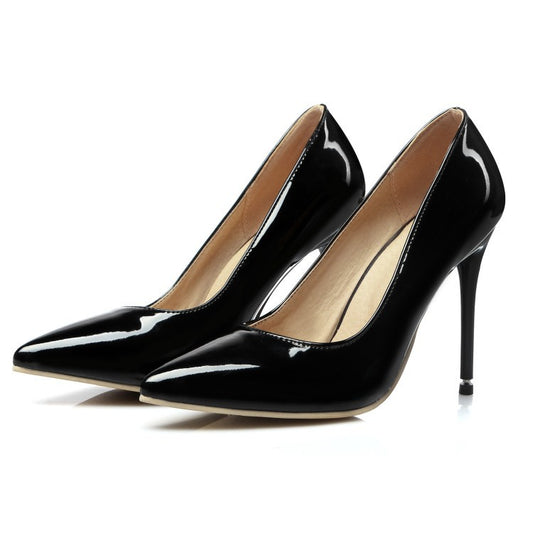 Pointed Toe Patent Leather Pumps Women Stiletto High Heels Shoes 3858