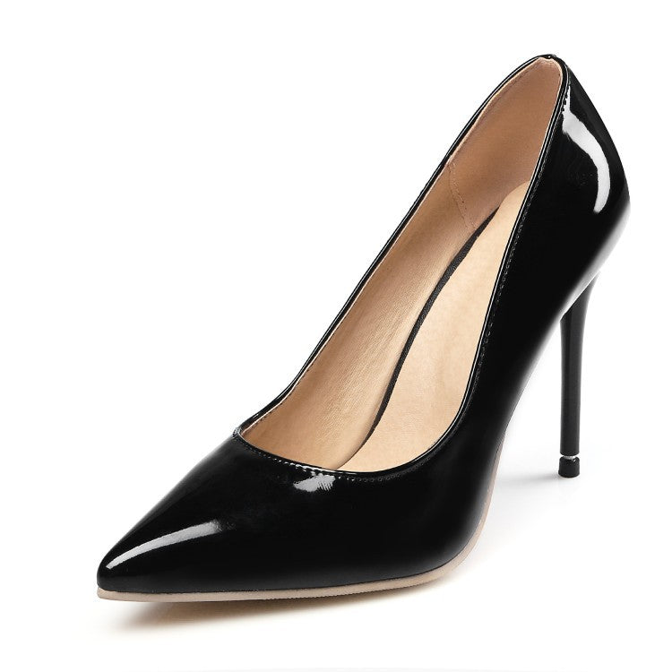 Pointed Toe Patent Leather Pumps Women Stiletto High Heels Shoes 3858 ...