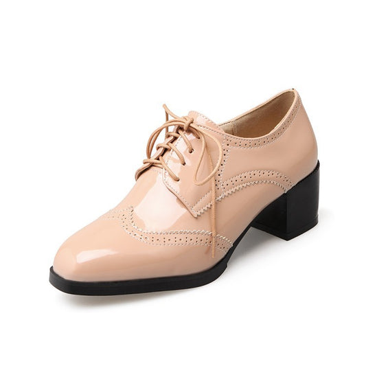 Lace Up Women Heels Dress Oxford Shoes 4150