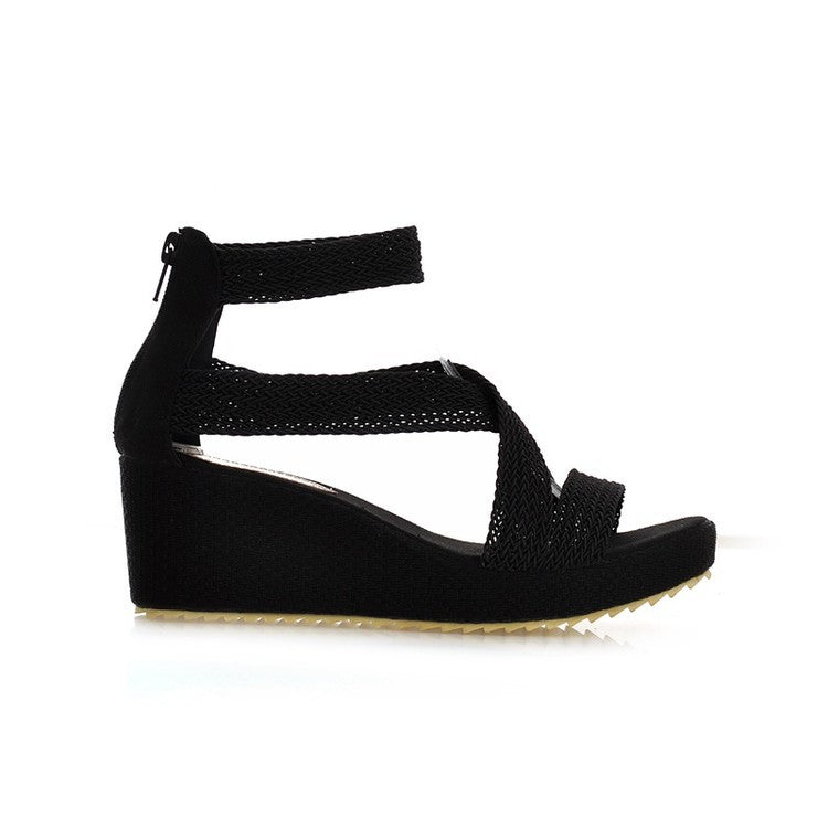 Women Gladiator Sandals Platform Wedge Heels Shoes for Summer 7666