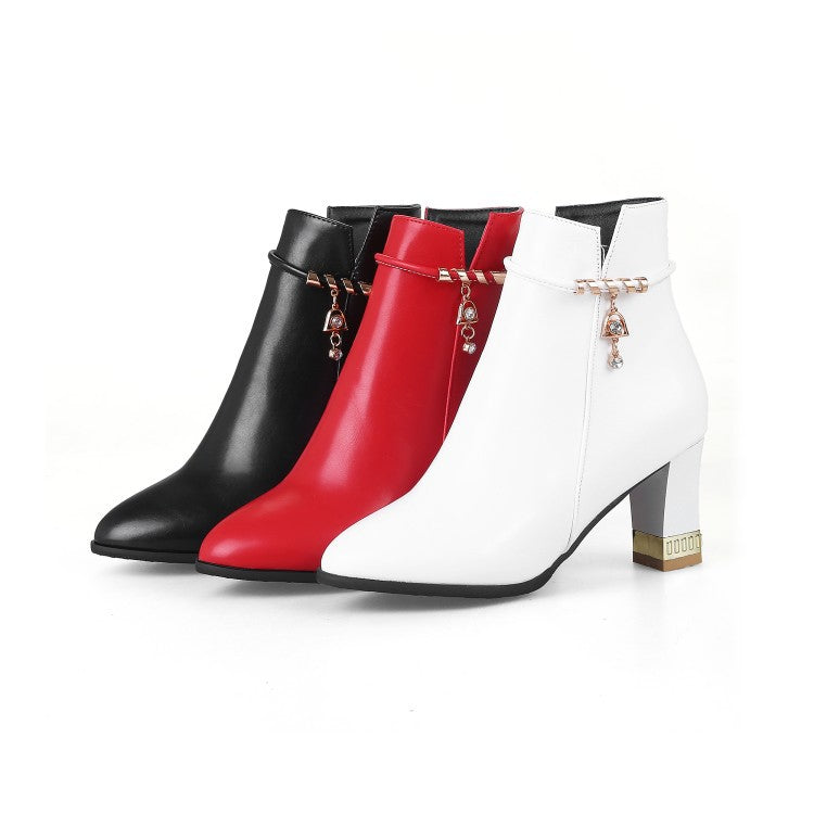 Pointed Toe Short Boots Plus Size Women Shoes 5467